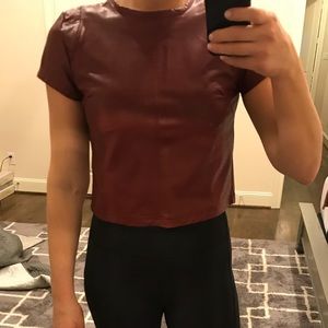 Maroon Leather Medium Top